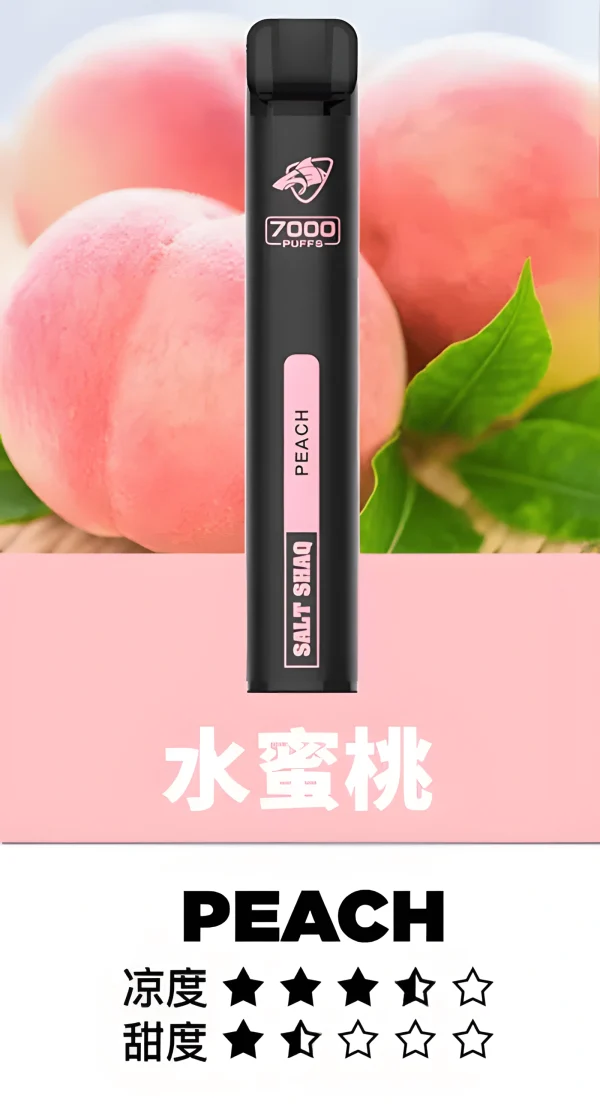 鯊克7500口水蜜桃.jpg_upscayl_4x_upscayl-standard-4x 💨 鯊克小黑條 7000 口:長續航、極致輕量,拋棄式體驗新巔峰——台灣拋棄式推薦