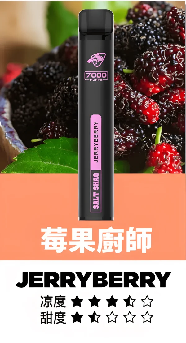 鯊克7500口莓果廚師.jpg_upscayl_4x_upscayl-standard-4x 💨 鯊克小黑條 7000 口:長續航、極致輕量,拋棄式體驗新巔峰——台灣拋棄式推薦
